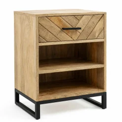Table de chevet en bois de manguier 1 tiroir BRIX