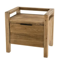 Table de chevet en bois de pin recyclé 1 tiroir DENVER