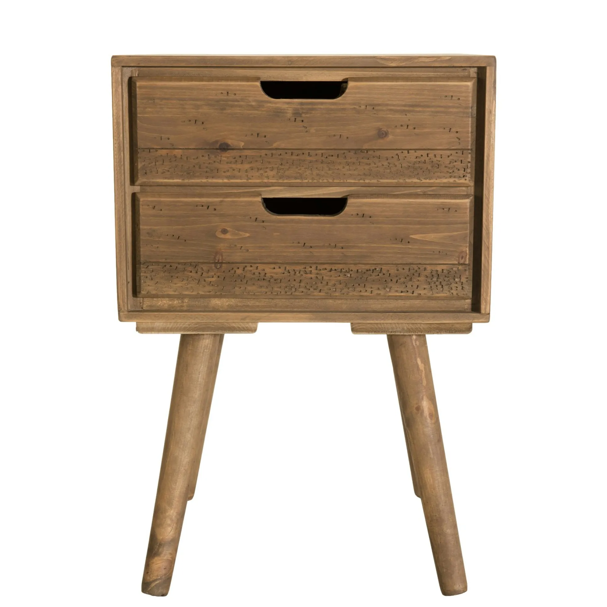 Table de chevet en bois de sapin 2 tiroirs LIMA