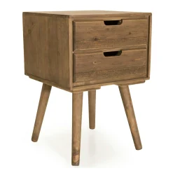 Table de chevet en bois de sapin 2 tiroirs LIMA