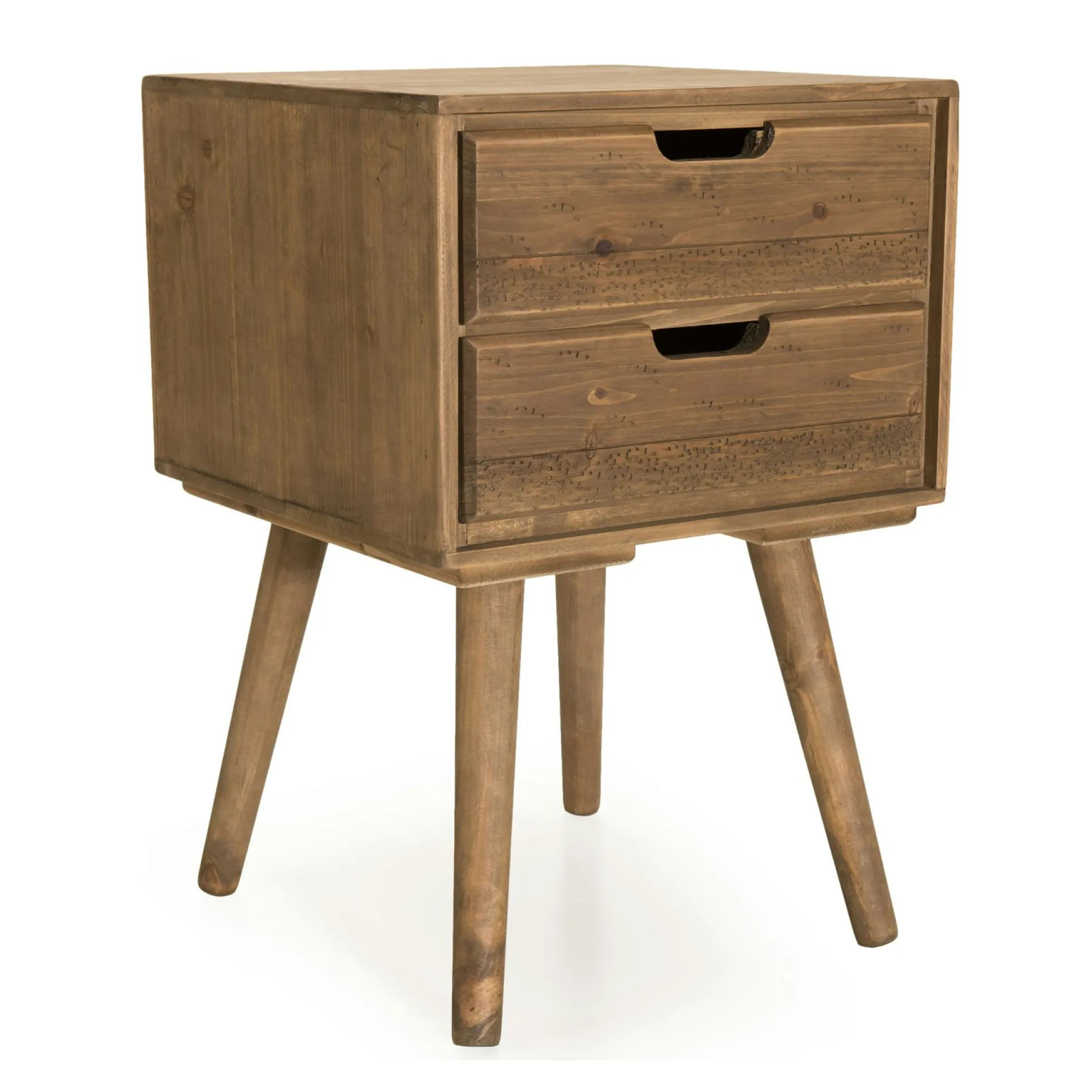 Table de chevet en bois de sapin 2 tiroirs LIMA