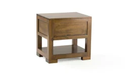 Table de chevet exotique 1 tiroir hévéa 50x40x48 NIAGARA