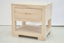 Table de chevet exotique 1 tiroir hévéa 50x40x48 NIAGARA