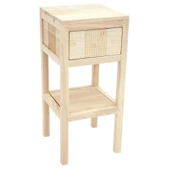 Table de chevet haute hévéa massif 1 tiroir 55cm GALA