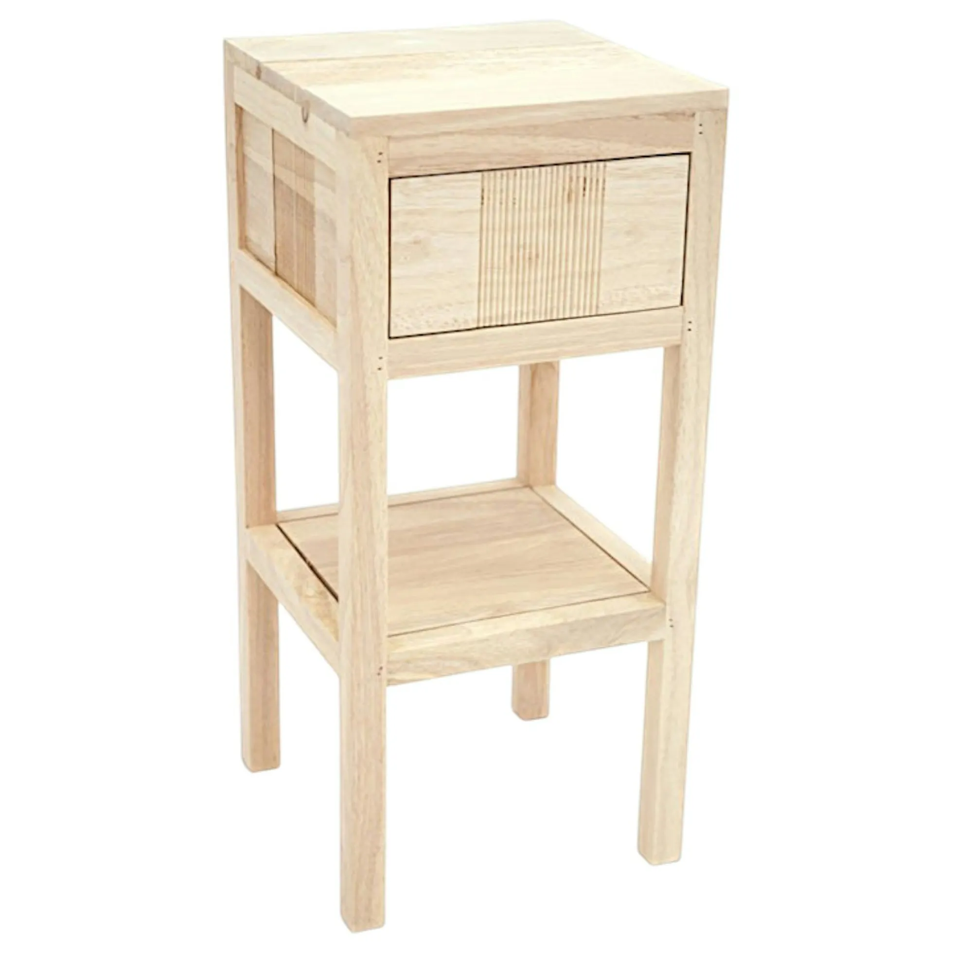 Table de chevet haute hévéa massif 1 tiroir 55cm GALA