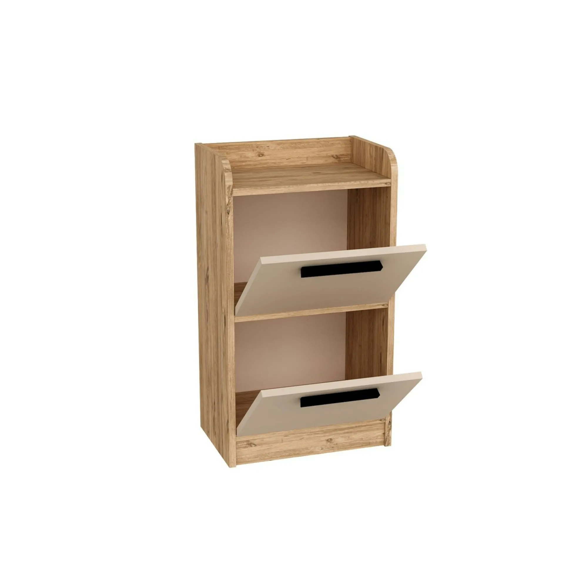 Table de chevet haute 2 portes beiges MARFA