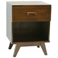 Table de chevet Hévéa 1 tiroir, 1 niche 45x40x60cm SIXTIES