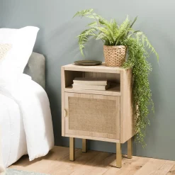 Table de chevet moderne toile de jute CORDOUE