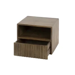 Table de chevet murale bois brun, tiroir & niche NAKO