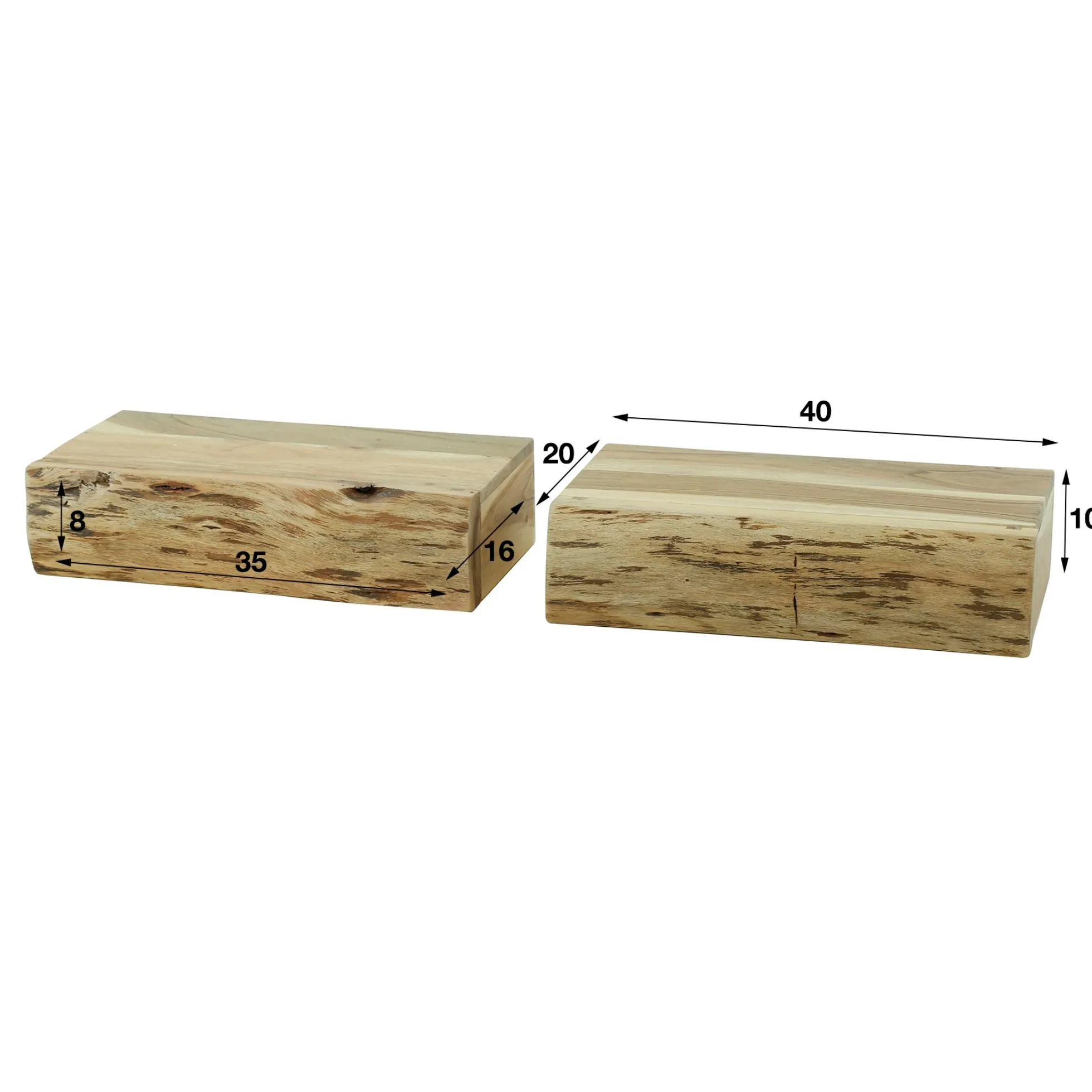 Table de chevet murale bois massif 1 tiroir (lot de 2) MELBOURNE