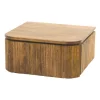 Table de chevet murale en bois de manguier motif baguette 1 tiroir DELHI