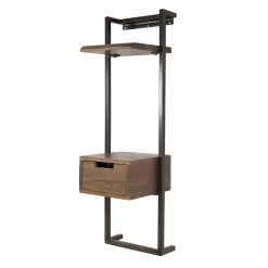Table de chevet murale haute en bois d’acacia brun NAKO