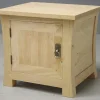 Table de chevet 1 porte hévéa 48x42x45cm MAORI