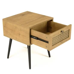 Table de chevet scandinave 1 tiroir cannage ALCUDIA