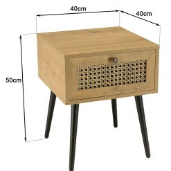 Table de chevet scandinave 1 tiroir cannage ALCUDIA