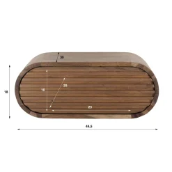 Table de chevet suspendue bois d'acacia foncé 1 tiroir NAKO