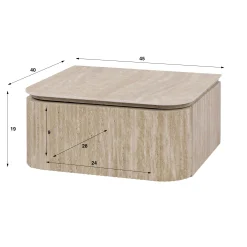 Table de chevet suspendue effet travertin 1 tiroir ASCOLI