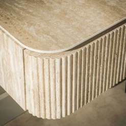 Table de chevet suspendue effet travertin 1 tiroir ASCOLI