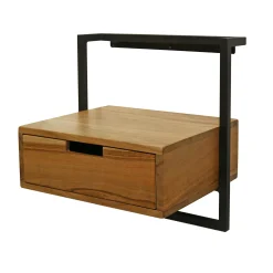 Table de chevet suspendue en bois et métal MELBOURNE