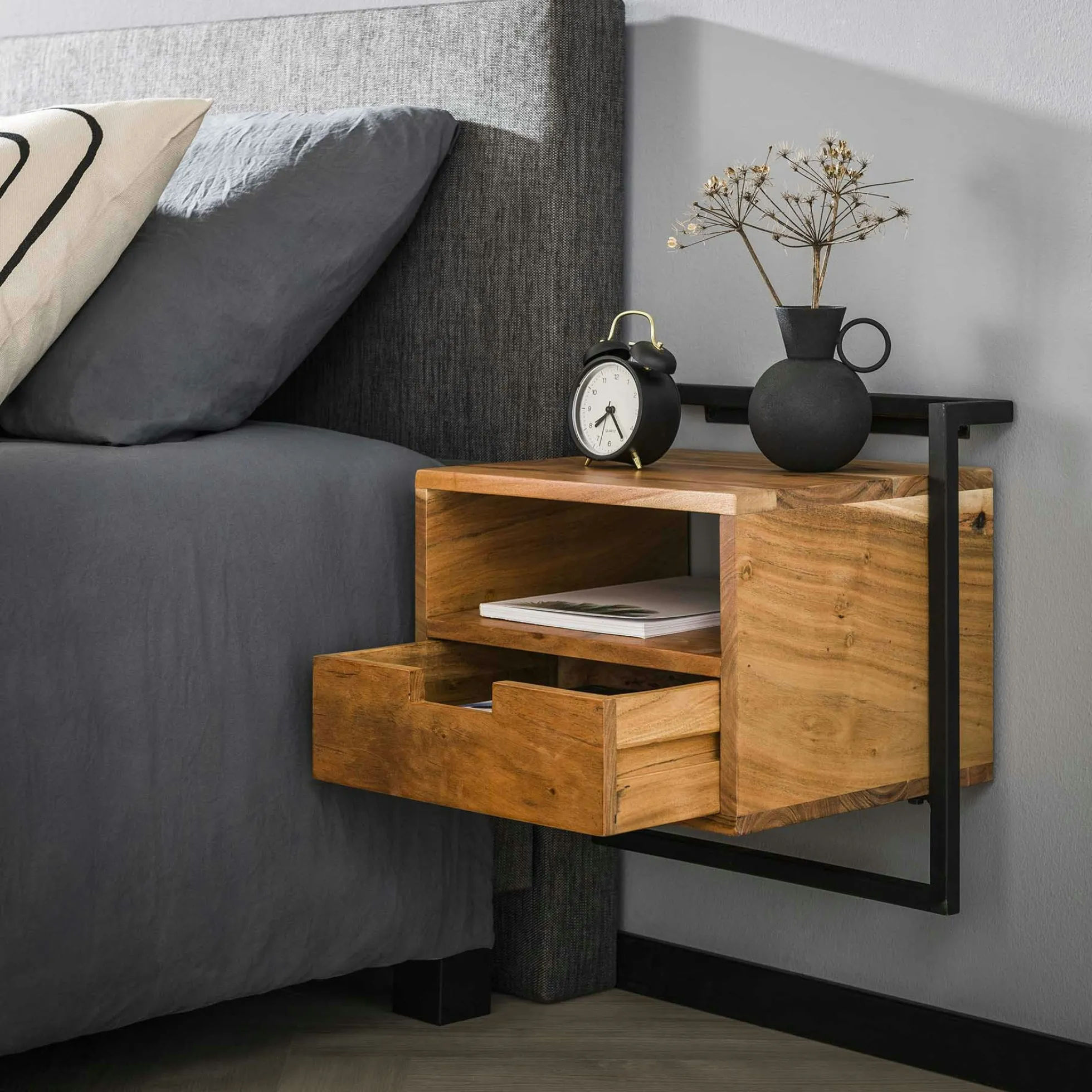 Table de chevet suspendue moderne en bois MELBOURNE