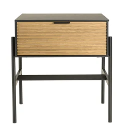 Table de chevet 1 tiroir bois noir et pin ALMEIRA