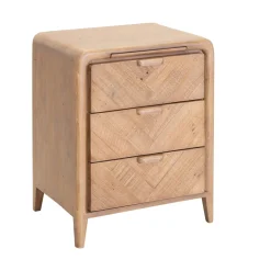 Table de chevet 3 tiroirs bois recyclé 55 cm KEARNEY