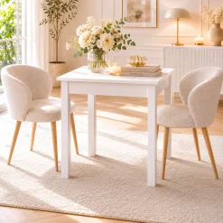 Table de cuisine blanche moderne 110 cm ALVA