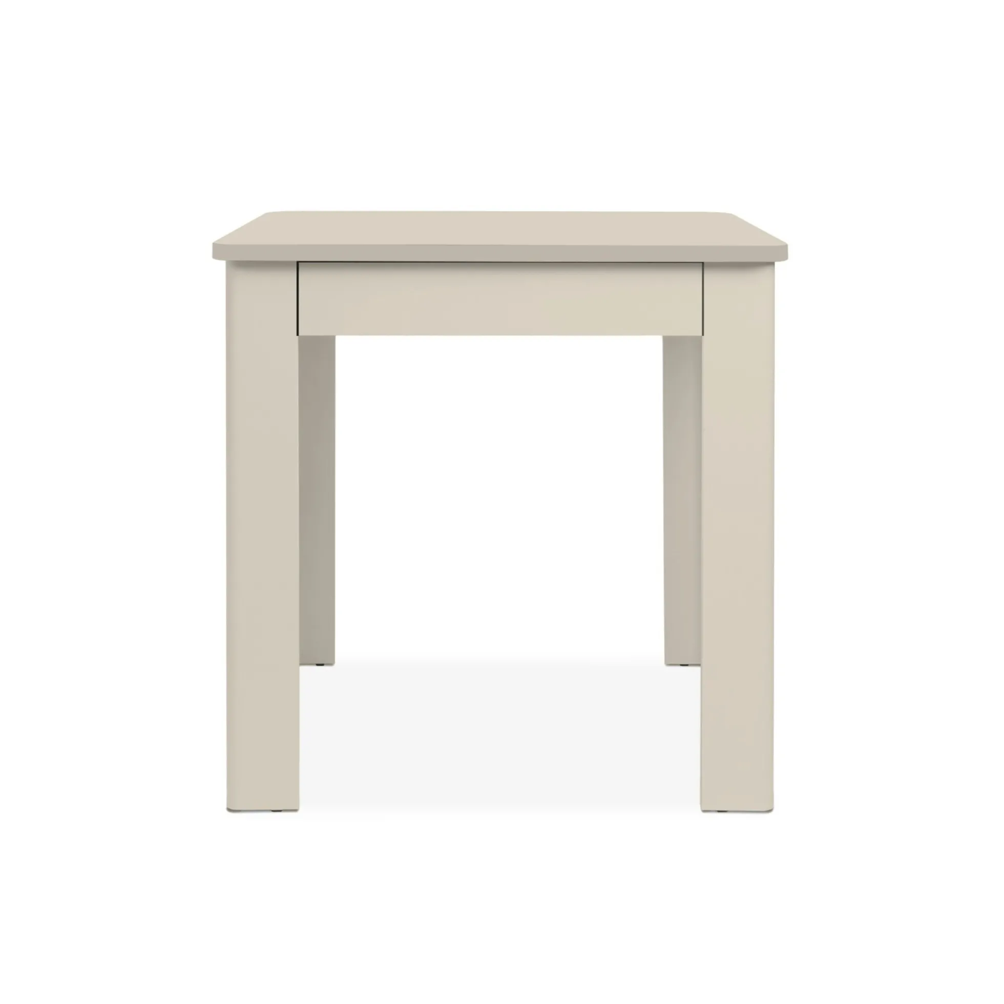 Table de cuisine carrée beige avec tiroir à couverts ALVA