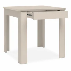 Table de cuisine carrée beige avec tiroir à couverts ALVA