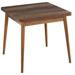 Table de cuisine carrée effet bois de noyer 80 cm MARFA