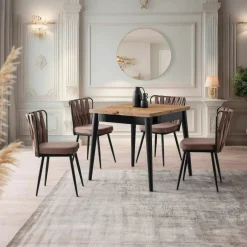 Table de cuisine extensible effet pin 80-160 cm UMEA
