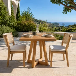Table de jardin carrée 70 cm en teck recyclé ORIA