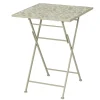Table de jardin carrée 58 cm gris/beige décor mosaïque galets GRENADE
