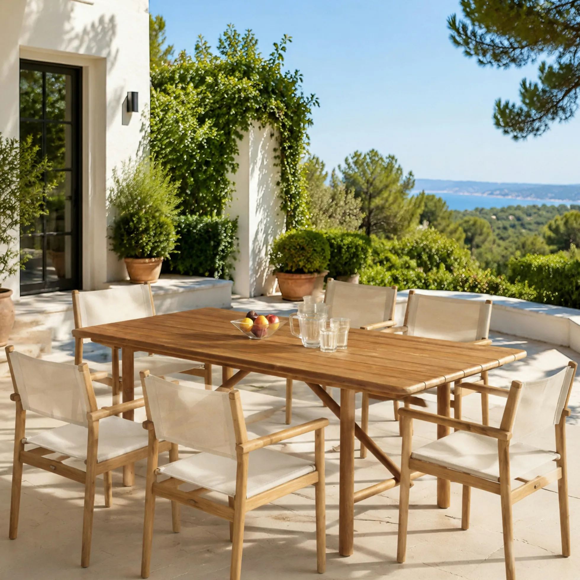 Table de jardin 200 cm en teck recyclé ORIA
