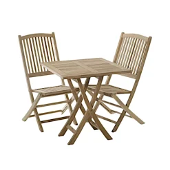 Table de jardin en Teck brut carrée pliante 70cm SUMMER