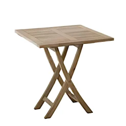 Table de jardin en Teck brut carrée pliante 70cm SUMMER