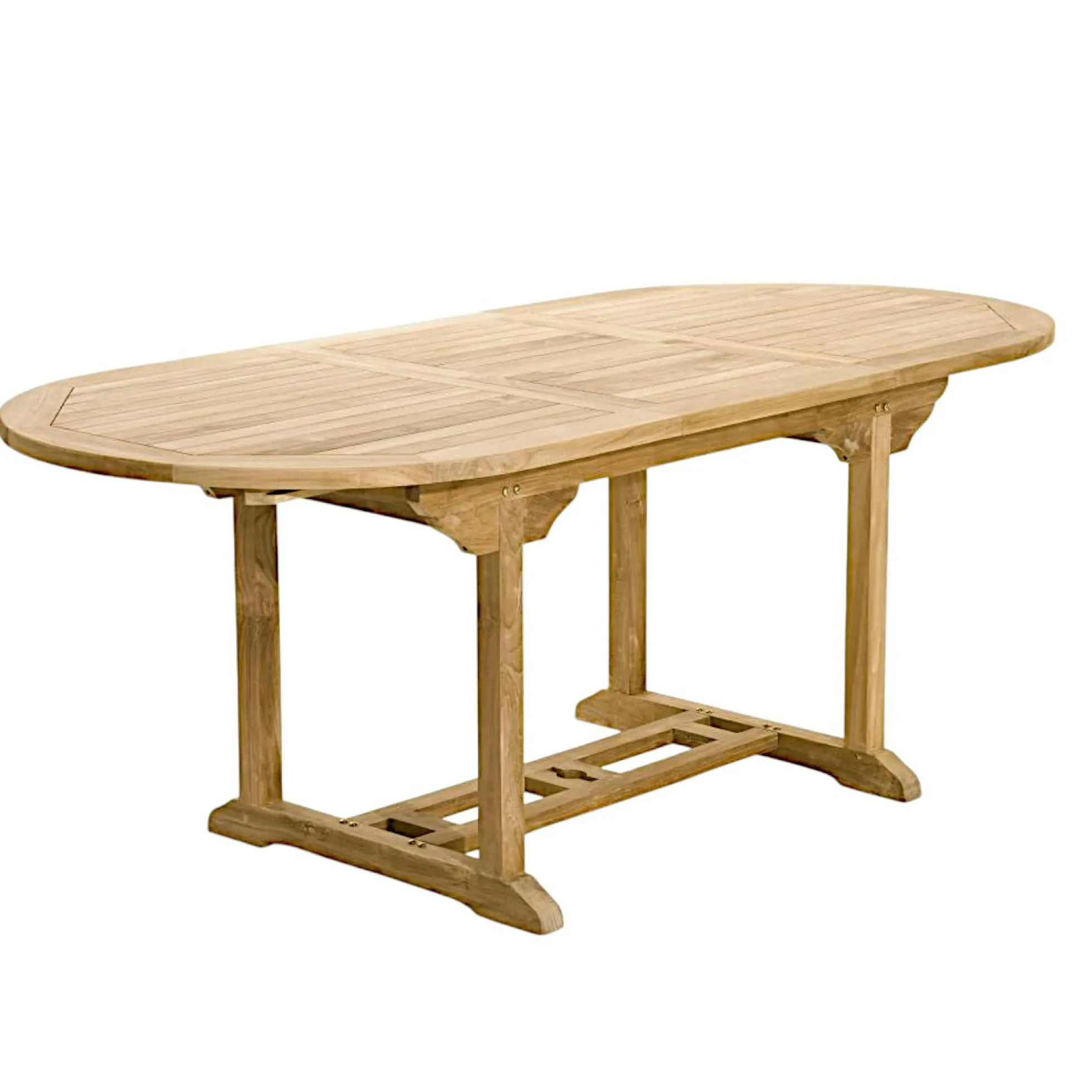 Table de jardin en teck brut ovale extensible 120/180x90x75cm SUMMER