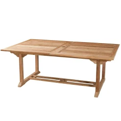 Table de jardin en teck brut rectangle extensible 200/300x120x76cm SUMMER