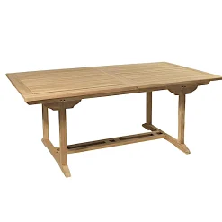 Table de jardin en teck brut rectangle extensible 120/180x90x75cm SUMMER