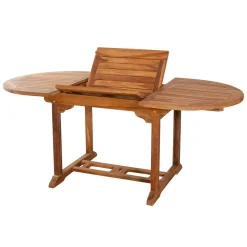 Table de jardin en teck huilé ovale extensible 120/180x90x75 MACAO