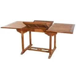 Table de jardin en teck huilé rectangle extensible 120/180x90x75 MACAO