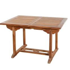 Table de jardin en teck huilé rectangle extensible 120/180x90x75 MACAO