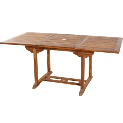 Table de jardin en teck huilé rectangle extensible 120/180x90x75 MACAO