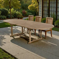 Table de jardin en Teck ovale extensible 200/300x120cm SUMMER
