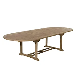 Table de jardin en Teck ovale extensible 200/300x120cm SUMMER