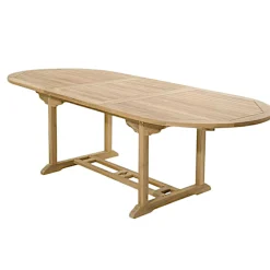 Table de jardin en Teck ovale extensible 180/240x100cm SUMMER