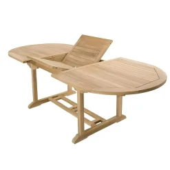 Table de jardin en Teck ovale extensible 180/240x100cm SUMMER