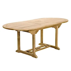 Table de jardin en Teck ovale extensible 150/200X90cm SUMMER
