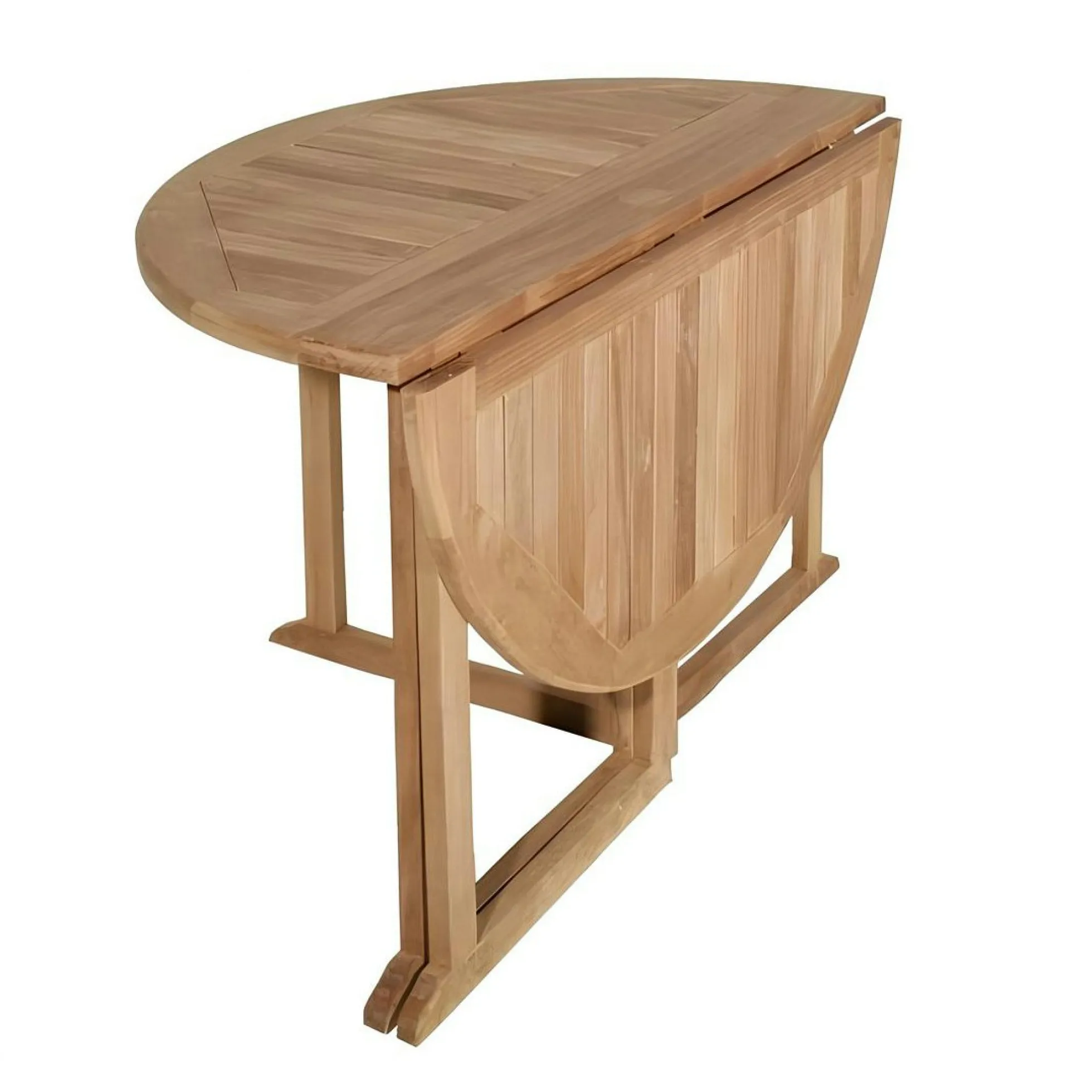 Table de jardin en Teck ronde pliante papillon 120cm SUMMER