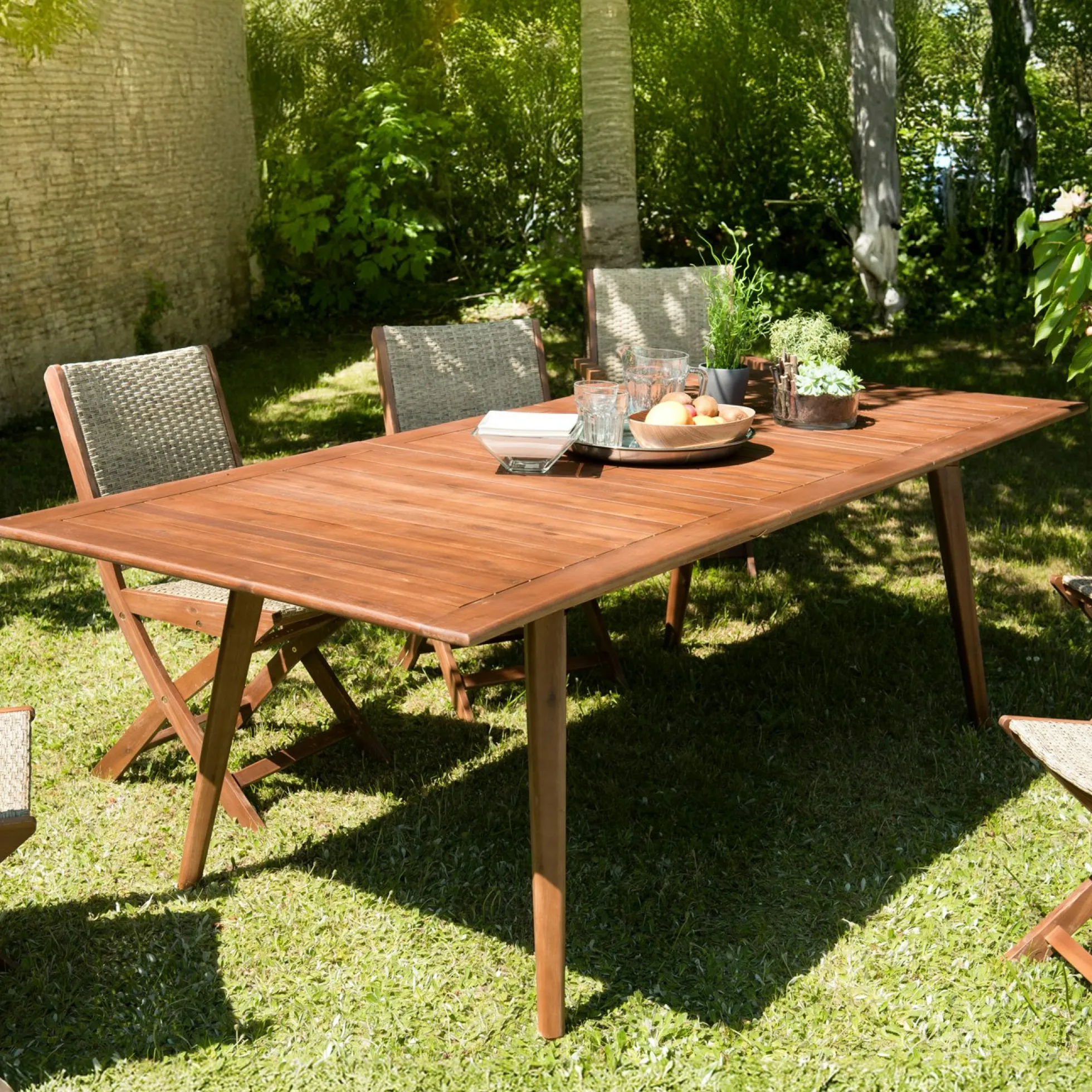 Table de jardin extensible 180/240 acacia BAHIA